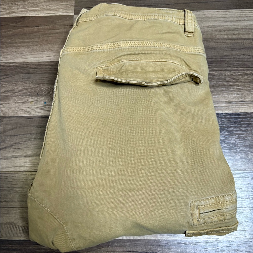 Cotton On Beige Canvas Cargo Pocket Tapered Men's Military Utility Pants 34
